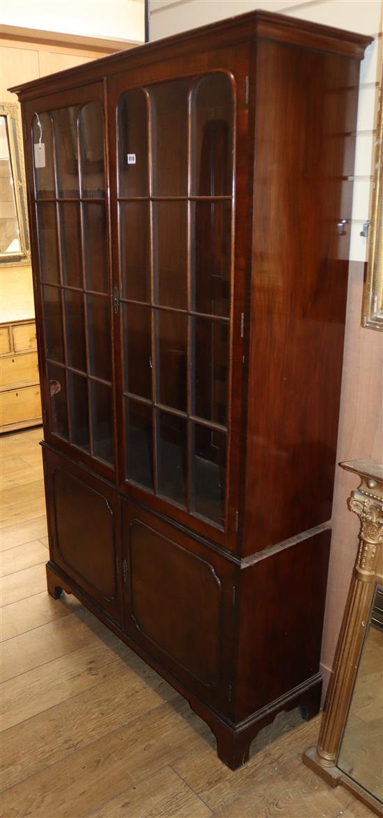 A Queen Anne style walnut display cabinet W.110cm